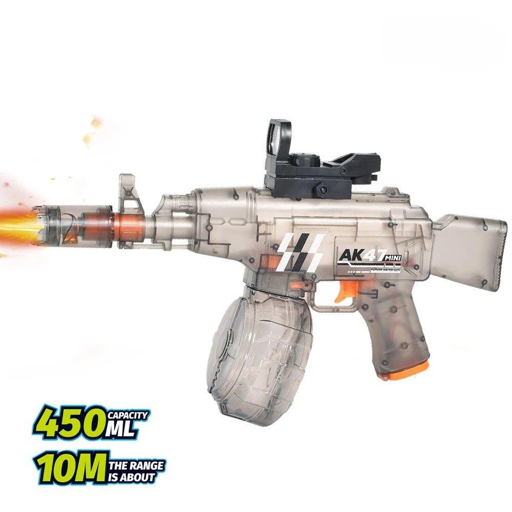 Water Gun for Water Wars, Electric Water Gun with Continuous Flashing Lights, Large Capacity, Strong Shooting Range