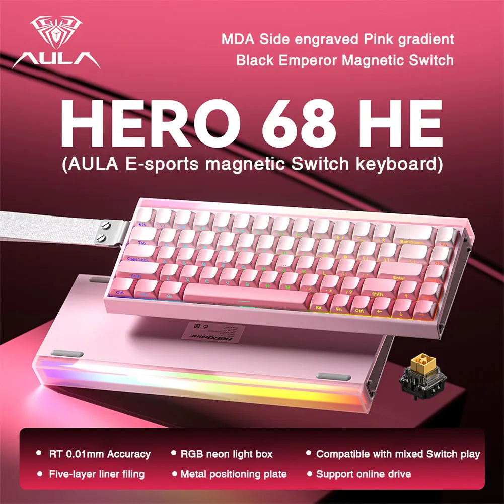 HERO 68HE RGB Mechanical Gaming Keyboard, 68-Key Wired