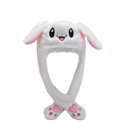 Shake the same type of luminous rabbit hat plush ears can move rabbit headband cold-proof warm earmuff luminous hat