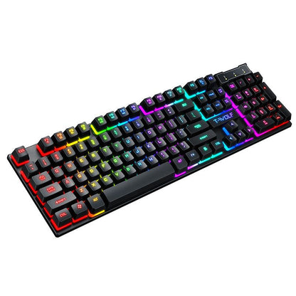Lei Wolf T20 Keyboard Computer Backlight Office Character Luminous Single Keyboard Cross-Border Amazon Lazada Waterproof