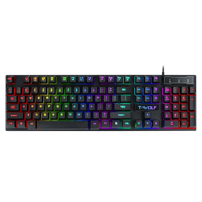 Lei Wolf T20 Keyboard Computer Backlight Office Character Luminous Single Keyboard Cross-Border Amazon Lazada Waterproof
