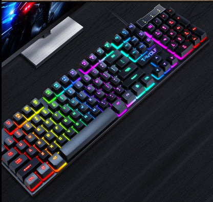 Lei Wolf T20 Keyboard Computer Backlight Office Character Luminous Single Keyboard Cross-Border Amazon Lazada Waterproof