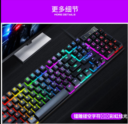 Lei Wolf T20 Keyboard Computer Backlight Office Character Luminous Single Keyboard Cross-Border Amazon Lazada Waterproof