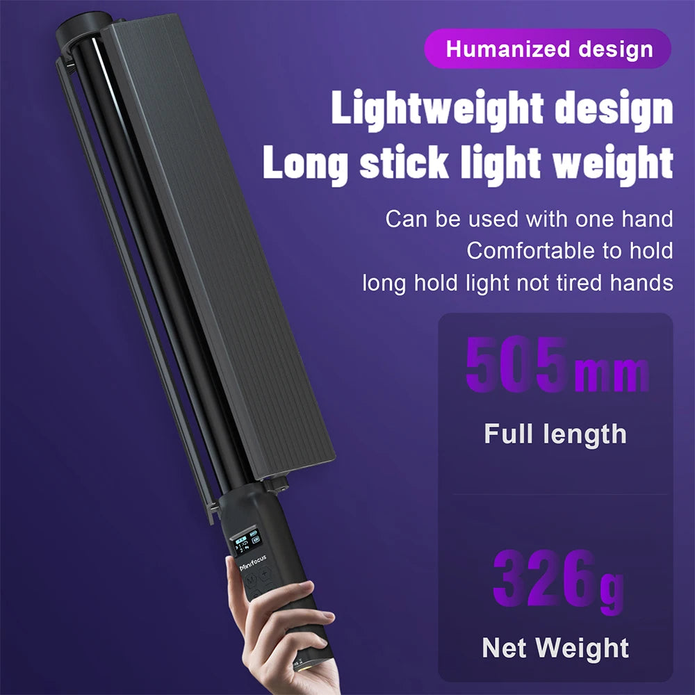 Upgrade RGB Video Light Stick w Barndoor Wand Party Colorful LED Lamp Fill Light Handheld Flash Speedlight Photography Lighting
