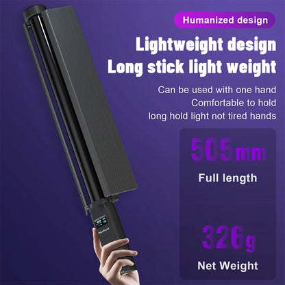 Upgrade RGB Video Light Stick w Barndoor Wand Party Colorful LED Lamp Fill Light Handheld Flash Speedlight Photography Lighting
