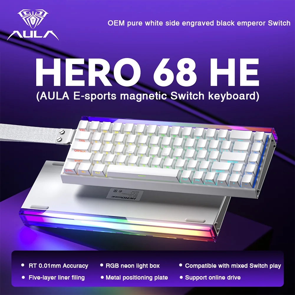 HERO 68HE RGB Mechanical Gaming Keyboard, 68-Key Wired
