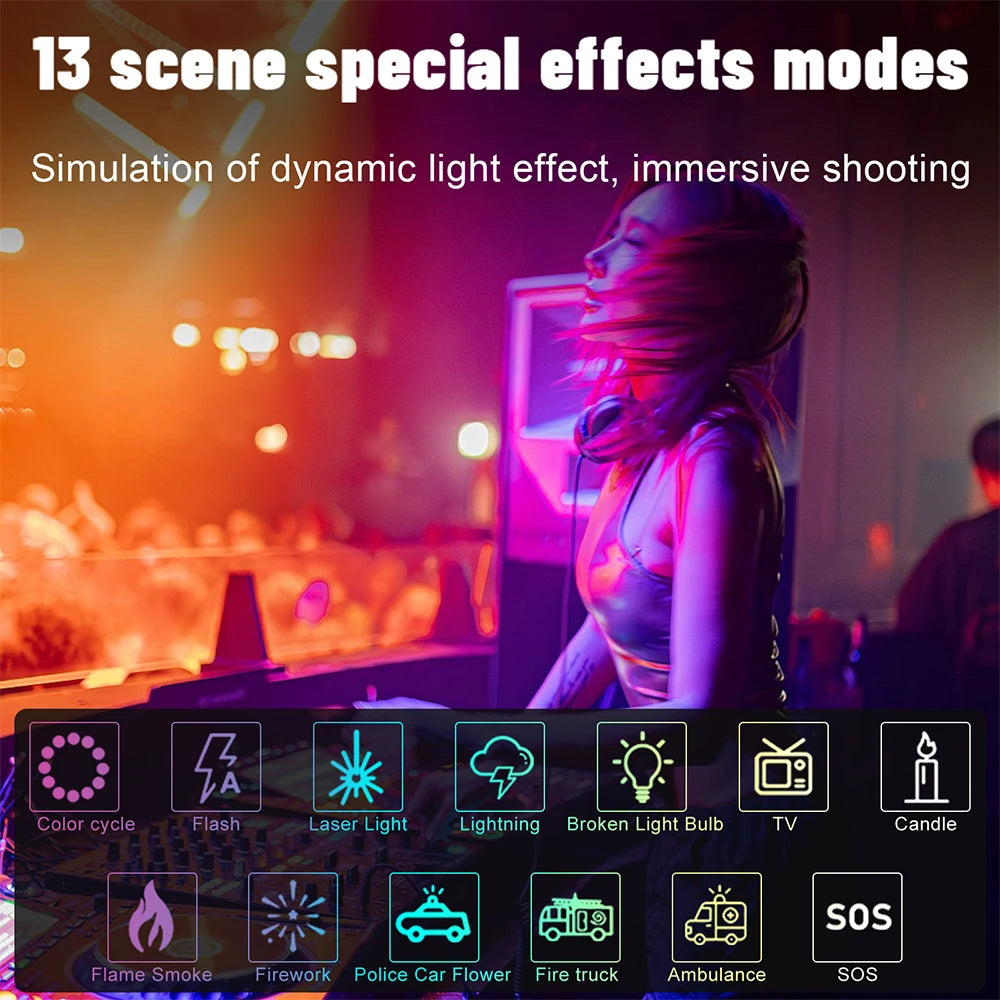 Upgrade RGB Video Light Stick w Barndoor Wand Party Colorful LED Lamp Fill Light Handheld Flash Speedlight Photography Lighting