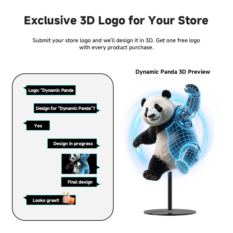 Ultra Clear Commercial Hologram Fan 42CM Desktop Stand LED Display Transparent Advertising Display Digital Signage Equipment