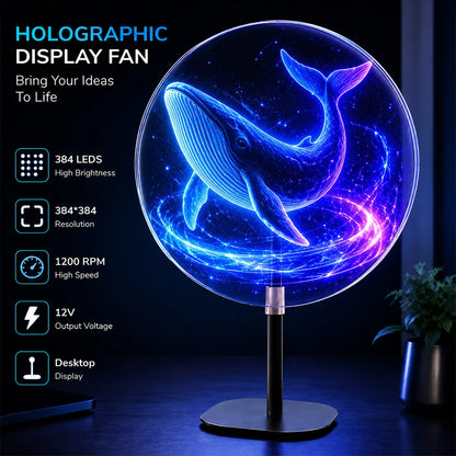 3D LED Hologram Advertising Fan 42cm Compact 3D Display Multi-scene for School Education and Commercial Use