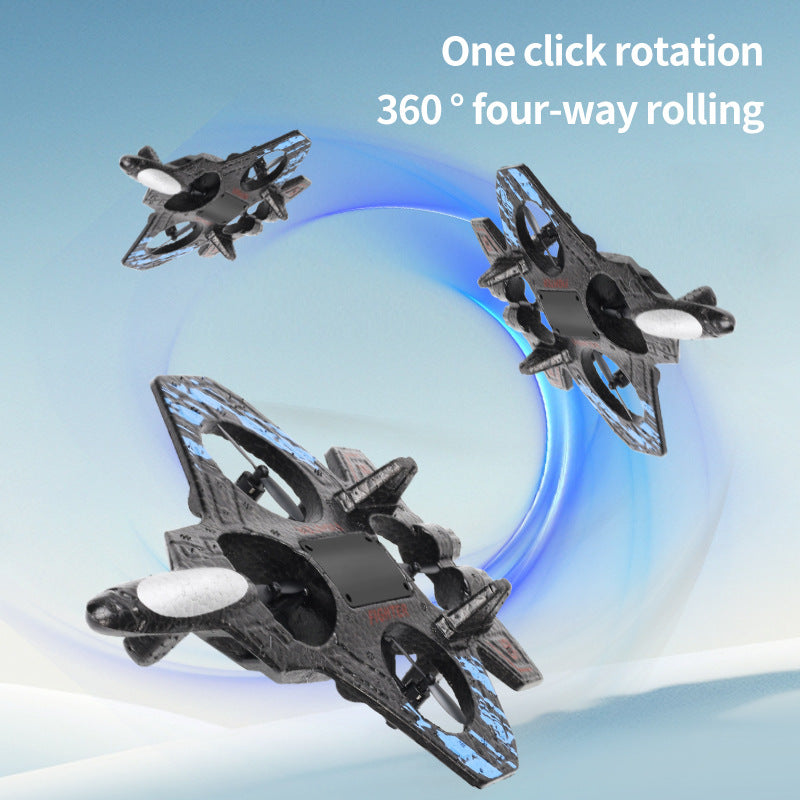 Cross-border children's remote control fighter drone rechargeable fall-resistant foam model glider birthday gift boy
