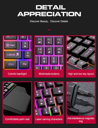 Thunderwolf T19 One-handed Keyboard Gun God Throne Left-handed Gaming Keyboard Mechanical Feel Cross-border Amazon Temu