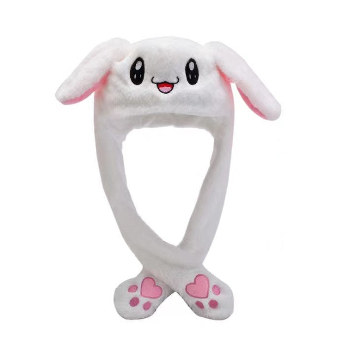 Shake the same type of luminous rabbit hat plush ears can move rabbit headband cold-proof warm earmuff luminous hat