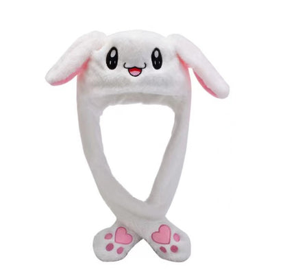 Shake the same type of luminous rabbit hat plush ears can move rabbit headband cold-proof warm earmuff luminous hat