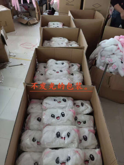 Shake the same type of luminous rabbit hat plush ears can move rabbit headband cold-proof warm earmuff luminous hat