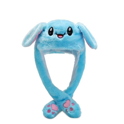 Shake the same type of luminous rabbit hat plush ears can move rabbit headband cold-proof warm earmuff luminous hat