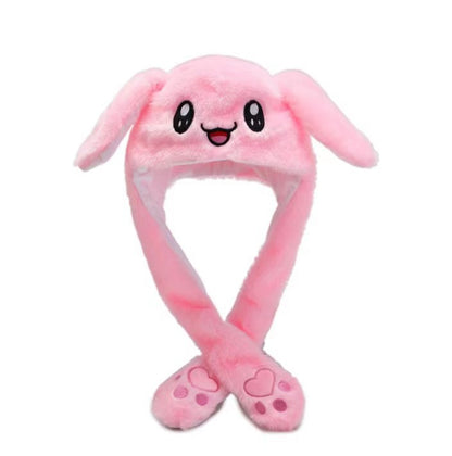 Shake the same type of luminous rabbit hat plush ears can move rabbit headband cold-proof warm earmuff luminous hat