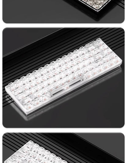 Transparent Key Cap Transparent Ice Crystal Large Complete Mechanical Keyboard Universal 61 Key 87 Key 98 Key 104 Key Crystal Key Cap