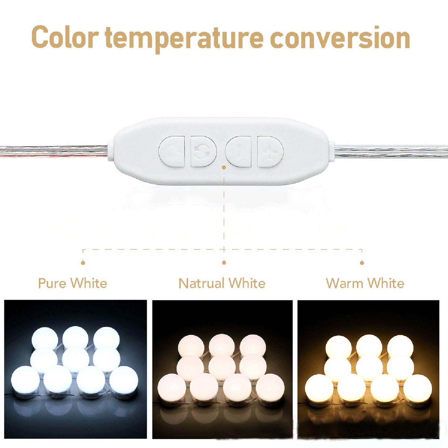 Mirror Light 10 Bulbs Vanity Lights USB Bathroom Dressing Table Lighting Dimmable LED Vanity Light For Makeup Mirror LED Light