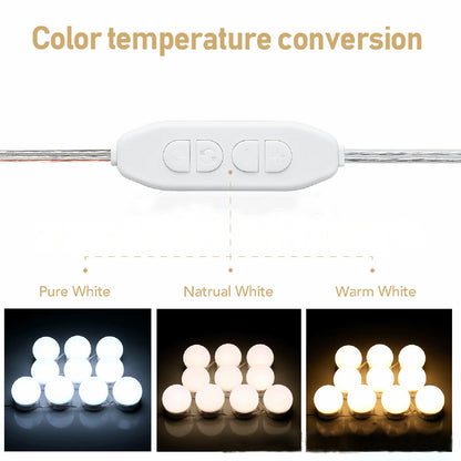 Mirror Light 10 Bulbs Vanity Lights USB Bathroom Dressing Table Lighting Dimmable LED Vanity Light For Makeup Mirror LED Light