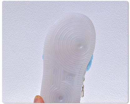 Spring and Autumn New Girls Princess LED Lighting Small and Medium Girls Casual Bow Sports Soft Sole Shoes Factory Outlet