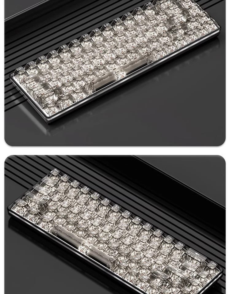 Transparent Key Cap Transparent Ice Crystal Large Complete Mechanical Keyboard Universal 61 Key 87 Key 98 Key 104 Key Crystal Key Cap