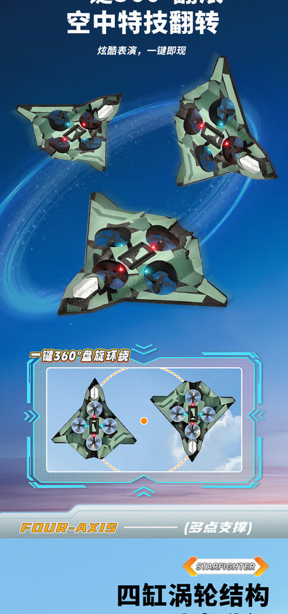 Cross-border children's remote control fighter drone rechargeable fall-resistant foam model glider birthday gift boy