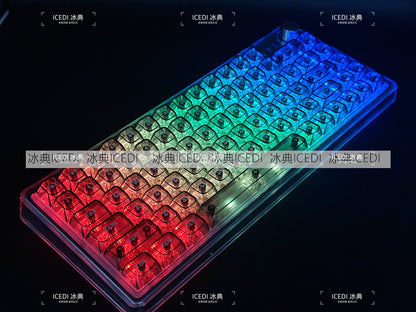 Transparent Key Cap Transparent Ice Crystal Large Complete Mechanical Keyboard Universal 61 Key 87 Key 98 Key 104 Key Crystal Key Cap
