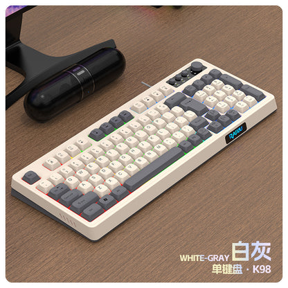 RAIKU Lei Kui K98/T98 customized game keyboard and mouse suit three-color wired luminous desktop 98 keys