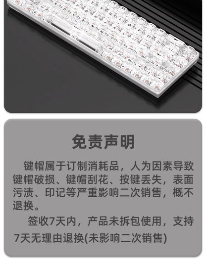 Transparent Keycap High Transmittance Mechanical Keyboard Universal 61/68/87/98/104/132 Key Pc Complete Set Cbsa