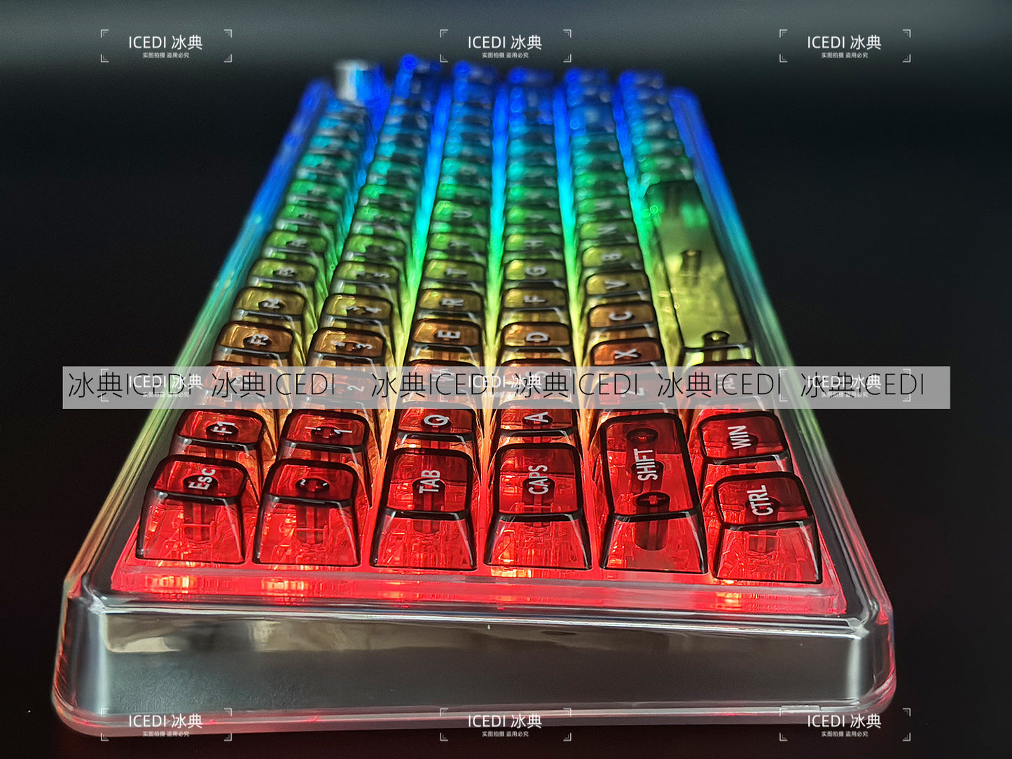 Transparent Key Cap Transparent Ice Crystal Large Complete Mechanical Keyboard Universal 61 Key 87 Key 98 Key 104 Key Crystal Key Cap