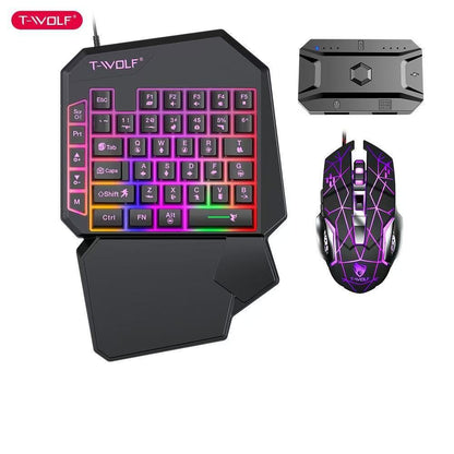 Thunderwolf T19 One-handed Keyboard Gun God Throne Left-handed Gaming Keyboard Mechanical Feel Cross-border Amazon Temu