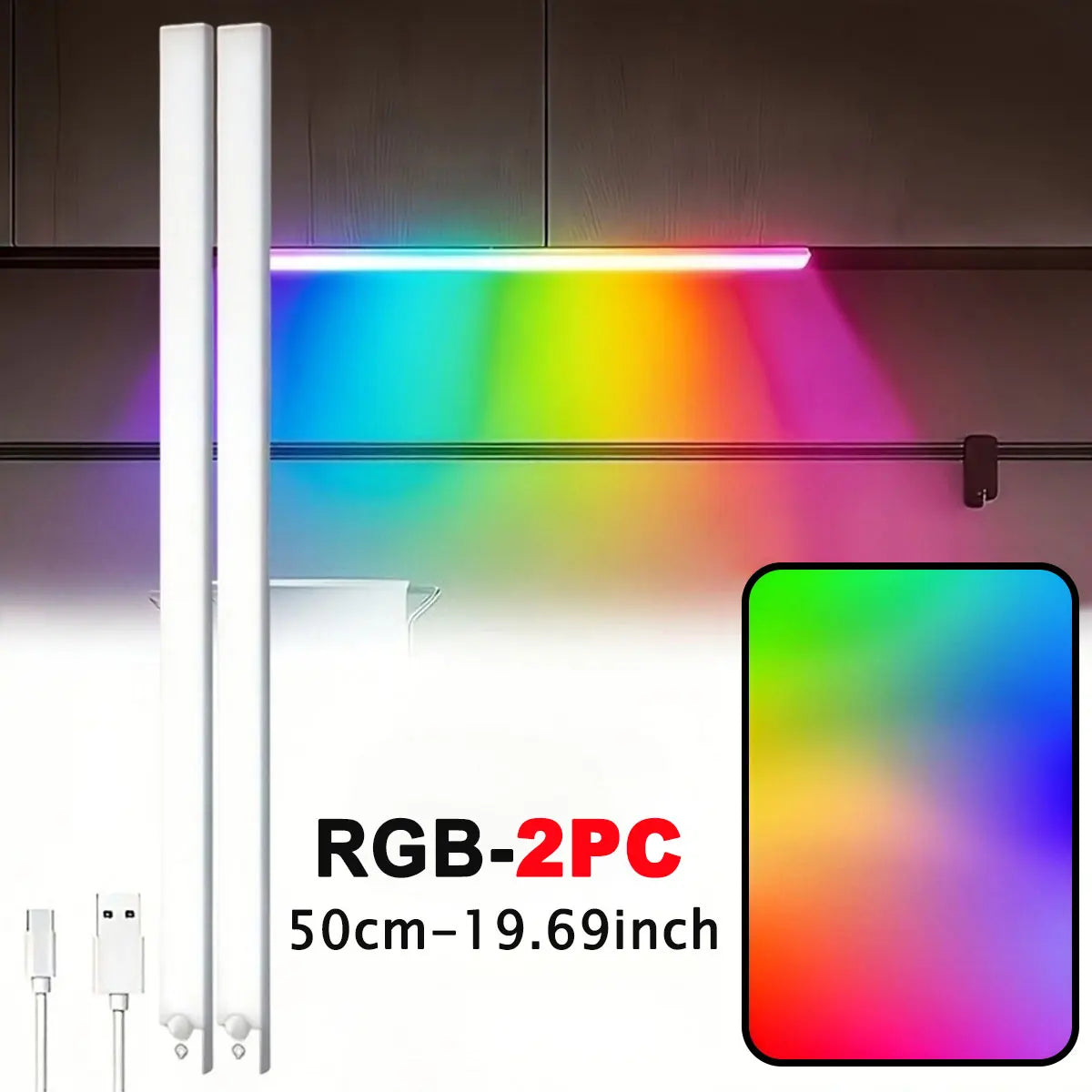 RGB Ambient Sensor Light - Adjustable Rainbow Gradient Running Light Suitable for Various Scenes Such As Living Room Bedroom