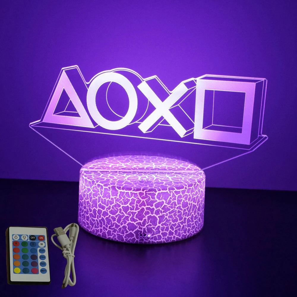 NEON GAMER 3D Lamp LED Night Light Gaming Setup RGB Children's Lamps Gamer Room Decoration Bedroom Table Lamp Personalized Gifts