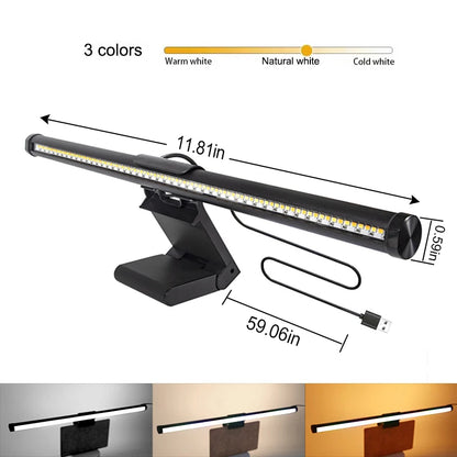 RGB Stepless Dimming LED Monitor Light Bar Eye Protection for Computers Laptops Work Study Game Screen Hanging
