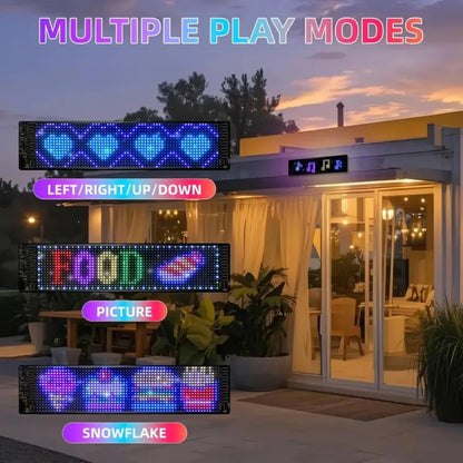 Smart LED Matrix Panel Scrolling Bright Advertising USB 5V Bluetooth App Remote Controlled Sign Light Programmable LED Car Sign
