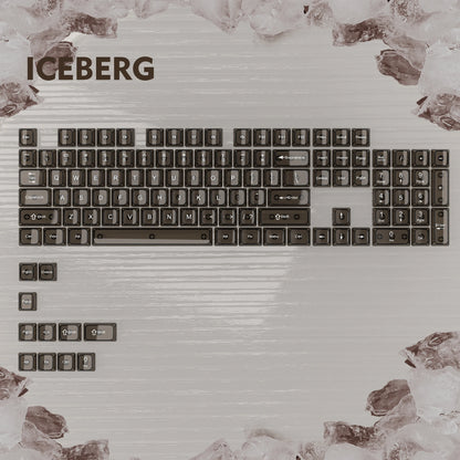 115 Keys Purple Transparent Clear Keycaps Crystal Ceramic PC Keycap RGB Shine Through Key cap MDA Profile for MX Switch Keyboard