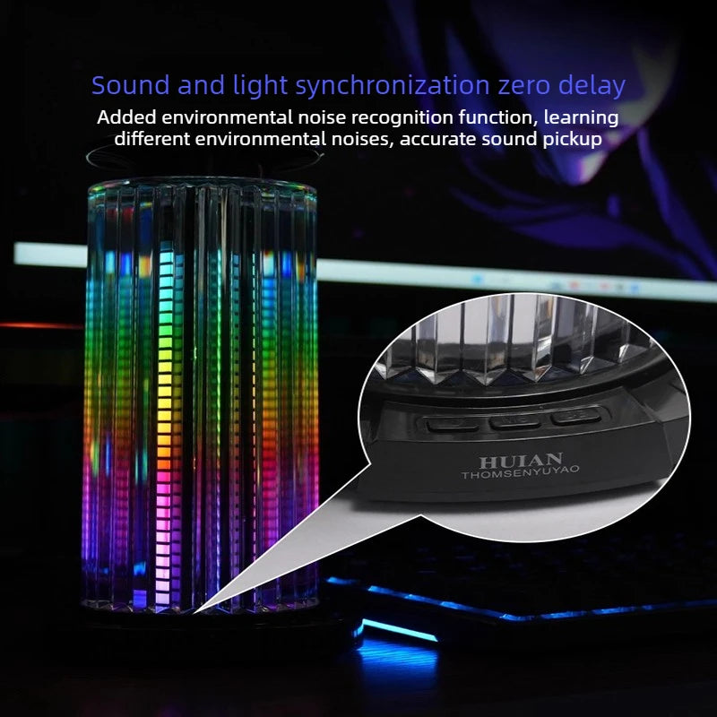 RGB Voice Controlled Music Pickup Light LED Rhythm Atmosphere Surround Light Living Room Car Desktop Decoration