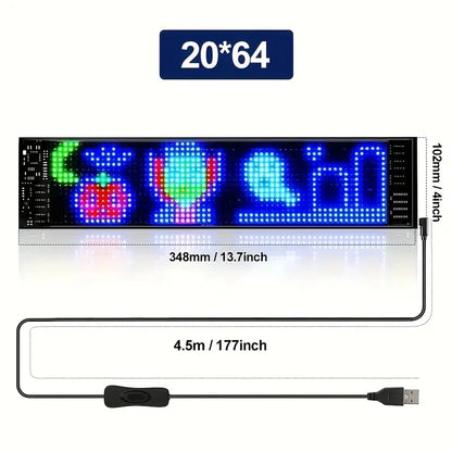 Smart LED Matrix Panel Scrolling Bright Advertising USB 5V Bluetooth App Remote Controlled Sign Light Programmable LED Car Sign