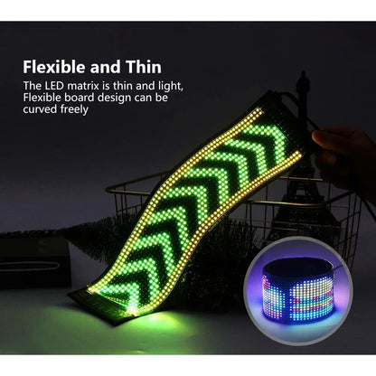 Smart LED Matrix Panel Scrolling Bright Advertising USB 5V Bluetooth App Remote Controlled Sign Light Programmable LED Car Sign