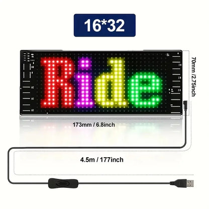 Smart LED Matrix Panel Scrolling Bright Advertising USB 5V Bluetooth App Remote Controlled Sign Light Programmable LED Car Sign