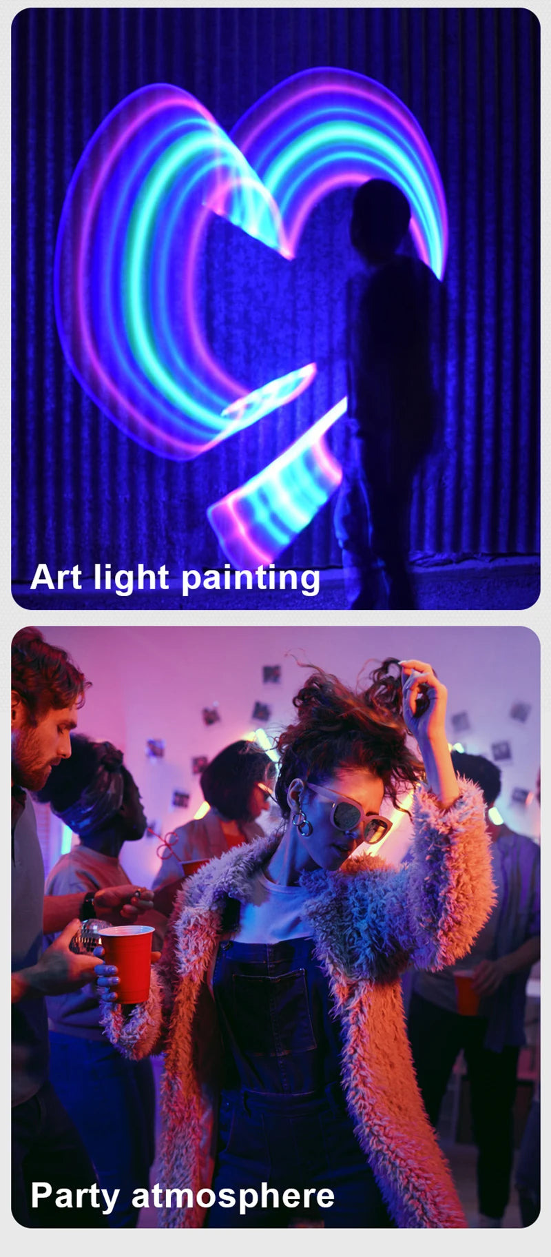 Upgrade RGB Video Light Stick w Barndoor Wand Party Colorful LED Lamp Fill Light Handheld Flash Speedlight Photography Lighting