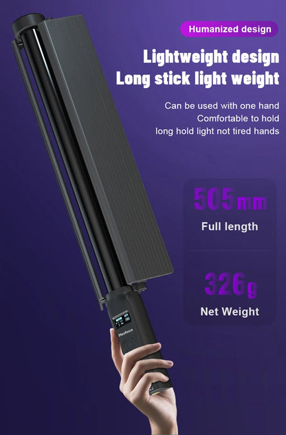 Upgrade RGB Video Light Stick w Barndoor Wand Party Colorful LED Lamp Fill Light Handheld Flash Speedlight Photography Lighting