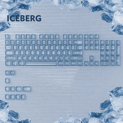 115 Keys Purple Transparent Clear Keycaps Crystal Ceramic PC Keycap RGB Shine Through Key cap MDA Profile for MX Switch Keyboard