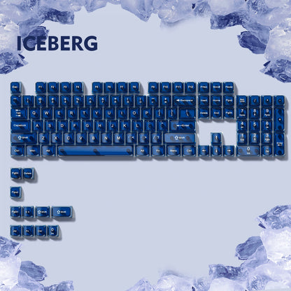 115 Keys Purple Transparent Clear Keycaps Crystal Ceramic PC Keycap RGB Shine Through Key cap MDA Profile for MX Switch Keyboard