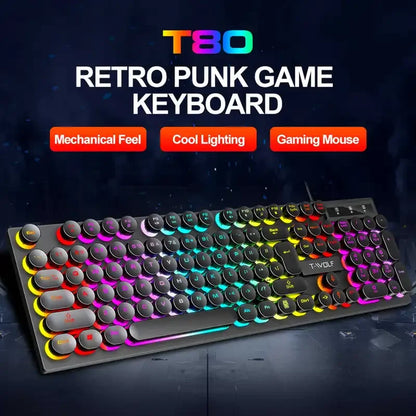 RGB Gaming Mechanical Keyboard USB Wired 104 Keys Keyboard Backlit Black Red Blue Light for Computer Laptop Pro Gamer Keyboard