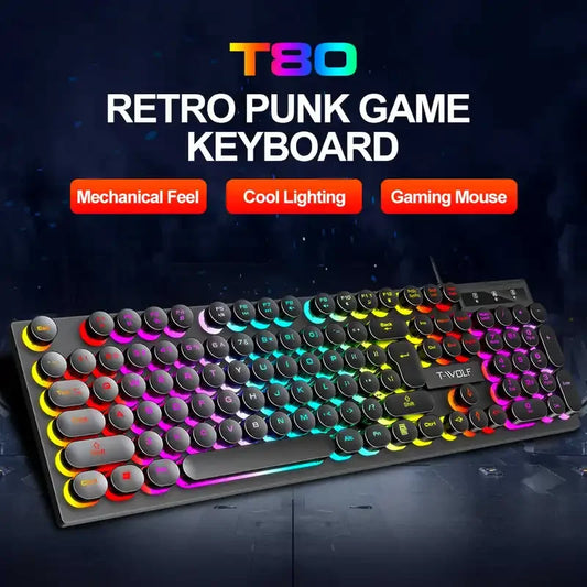 RGB Gaming Mechanical Keyboard USB Wired 104 Keys Keyboard Backlit Black Red Blue Light for Computer Laptop Pro Gamer Keyboard