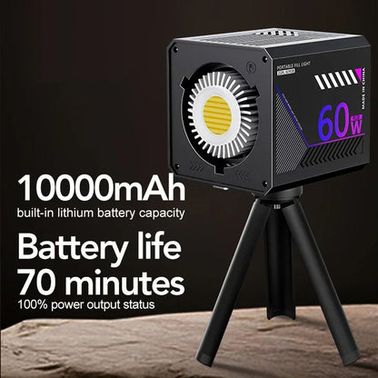 RGB Video Light Portable LED Photography Studio Light with 10000mAh Rechargeable for Vlog Streaming Live Photo Fill Lamp
