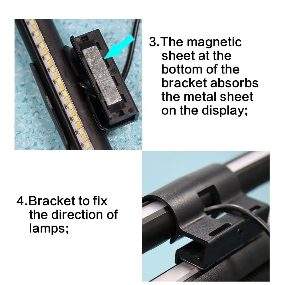 RGB Stepless Dimming LED Monitor Light Bar Eye Protection for Computers Laptops Work Study Game Screen Hanging