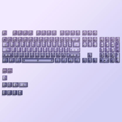 115 Keys Purple Transparent Clear Keycaps Crystal Ceramic PC Keycap RGB Shine Through Key cap MDA Profile for MX Switch Keyboard