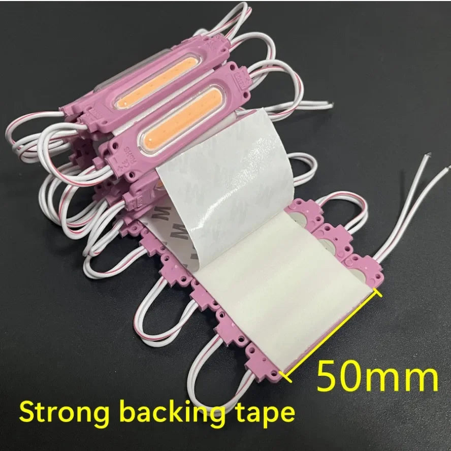 Wholesale 10PCS/lot 12V Multicolour Led Modules COB Light Backlight Shop Banner Waterproof IP65 Christmas Decorations Warm White